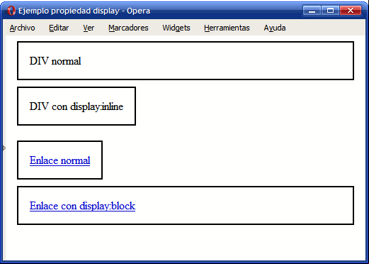 Ejemplo de propiedad display