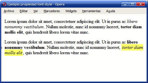 Ejemplo de propiedad font-style